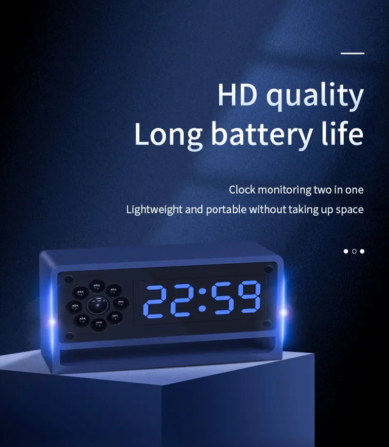 Metal Case 4K/1080P Full HD Mini WiFi Camera Wireless Clock Camera Night Vision with Motion Detection