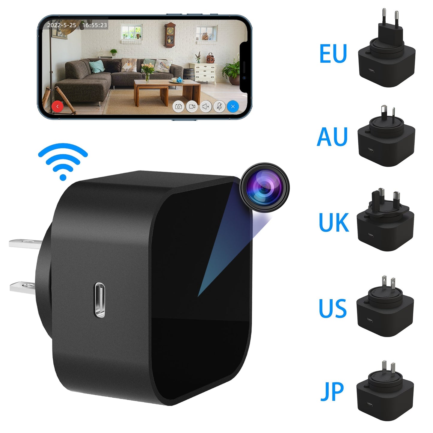 1080P Wifi Mini Camera Charger Power Surveillance Wireless Vision Video Recorder