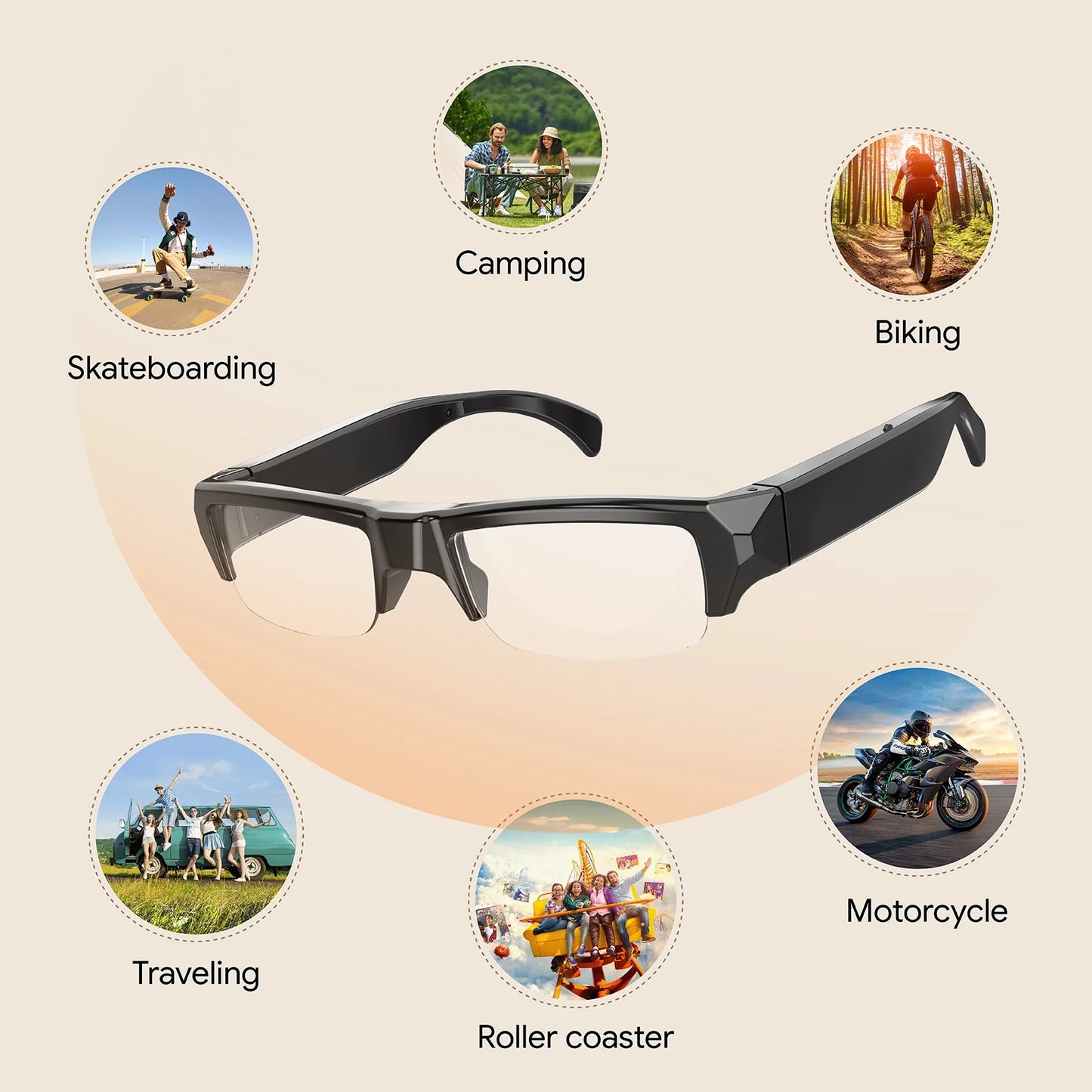 Half Frame Glasses Spy Camera