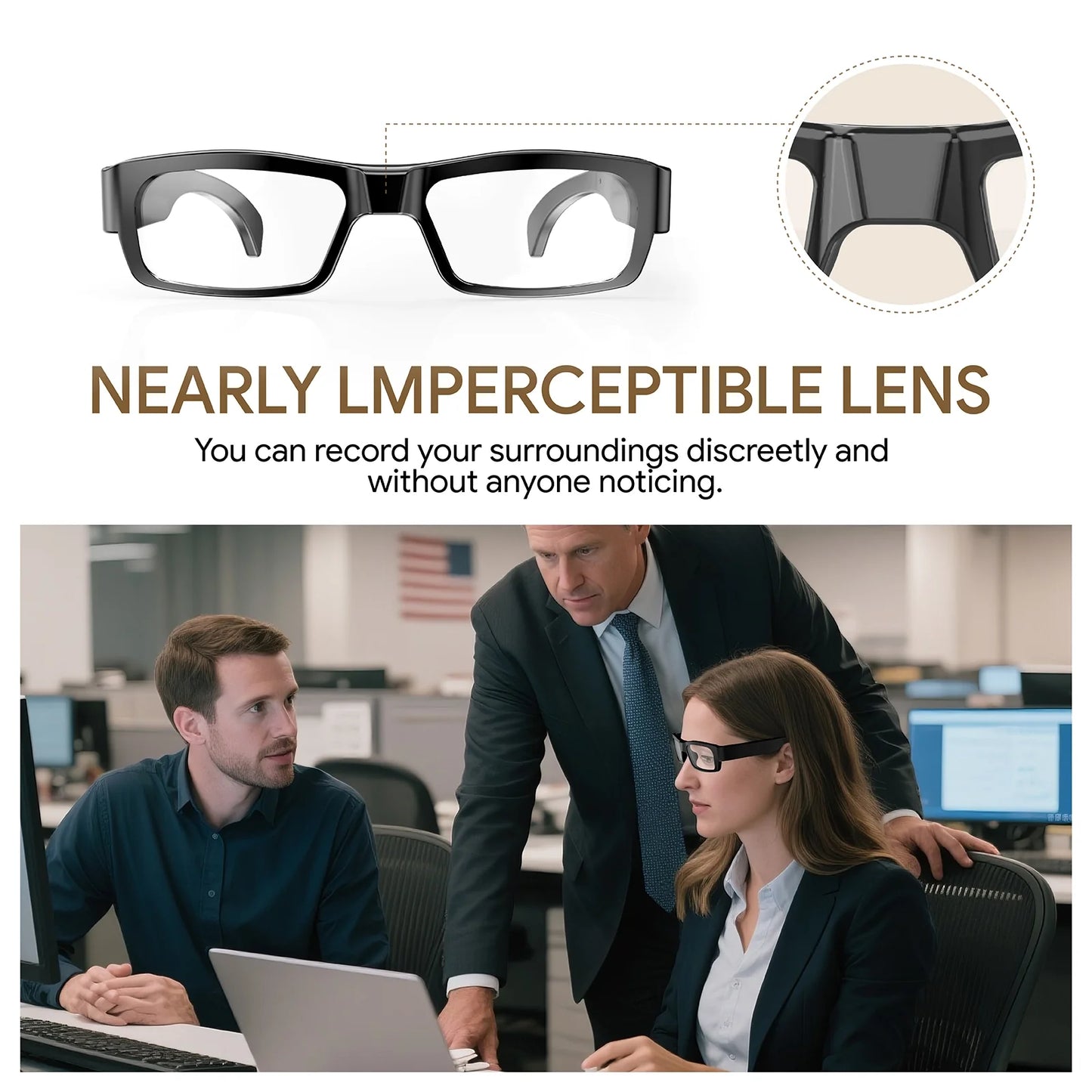 Full Frame Glasses Hidden Camera