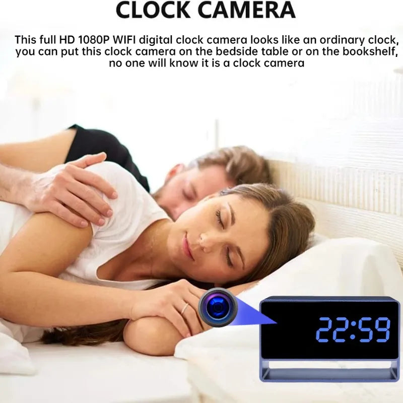 Metal Case 4K/1080P Full HD Mini WiFi Camera Wireless Clock Camera Night Vision with Motion Detection
