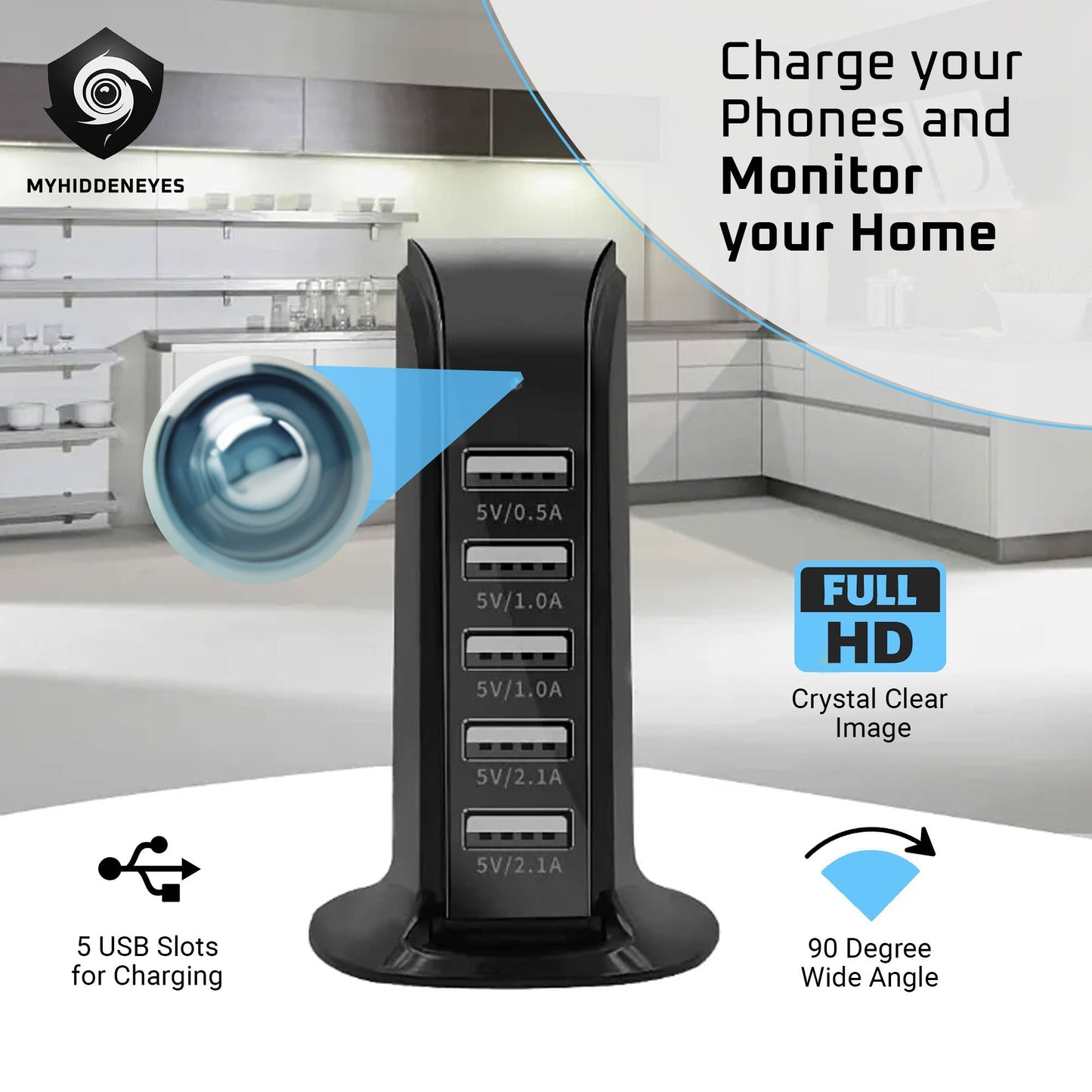 5 USB Adapter Charger Camera Hub Convert Mini Camera Wifi Remote Monitoring Motion Detection Surveillance Cam