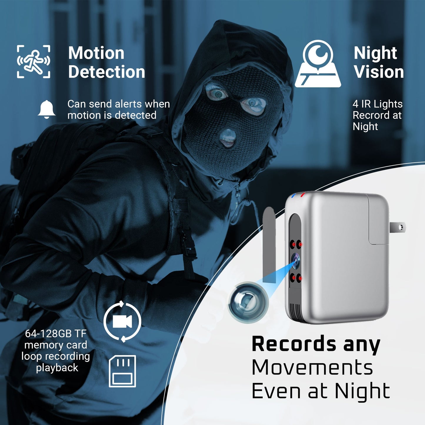 4K Spy Camera Charger | WiFi Hidden Camera