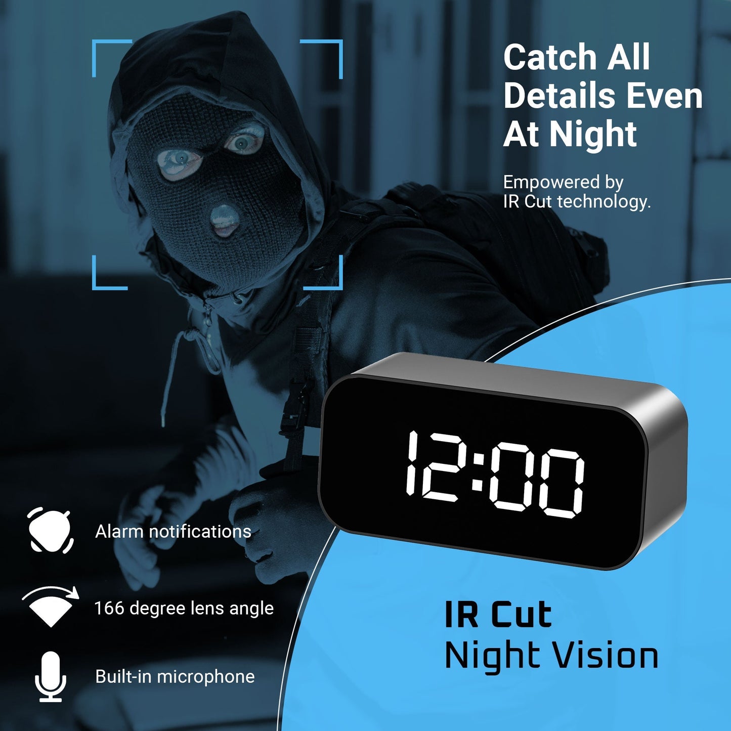 Hidden Camera Clock - 4K & 1080p Clock Secret Camera With IR CUT