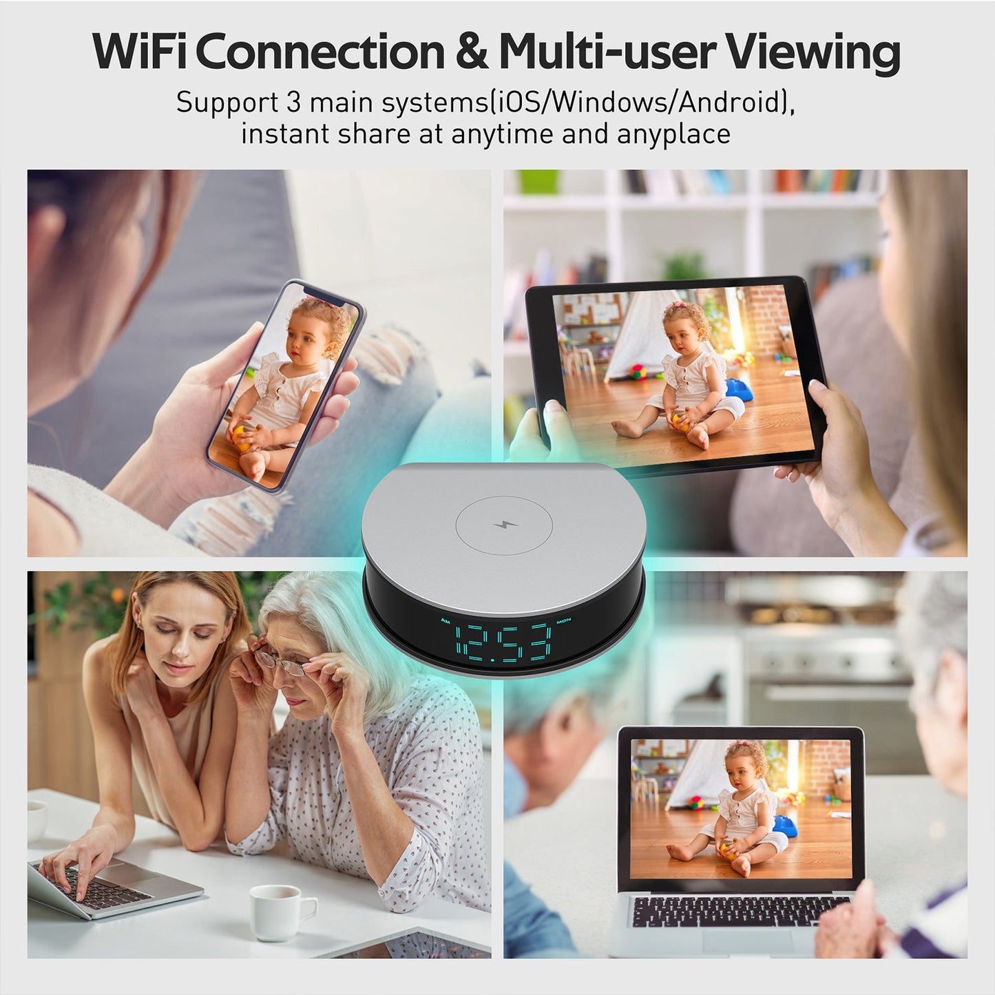 Alarm Clock + 15W Fast Wireless Charger