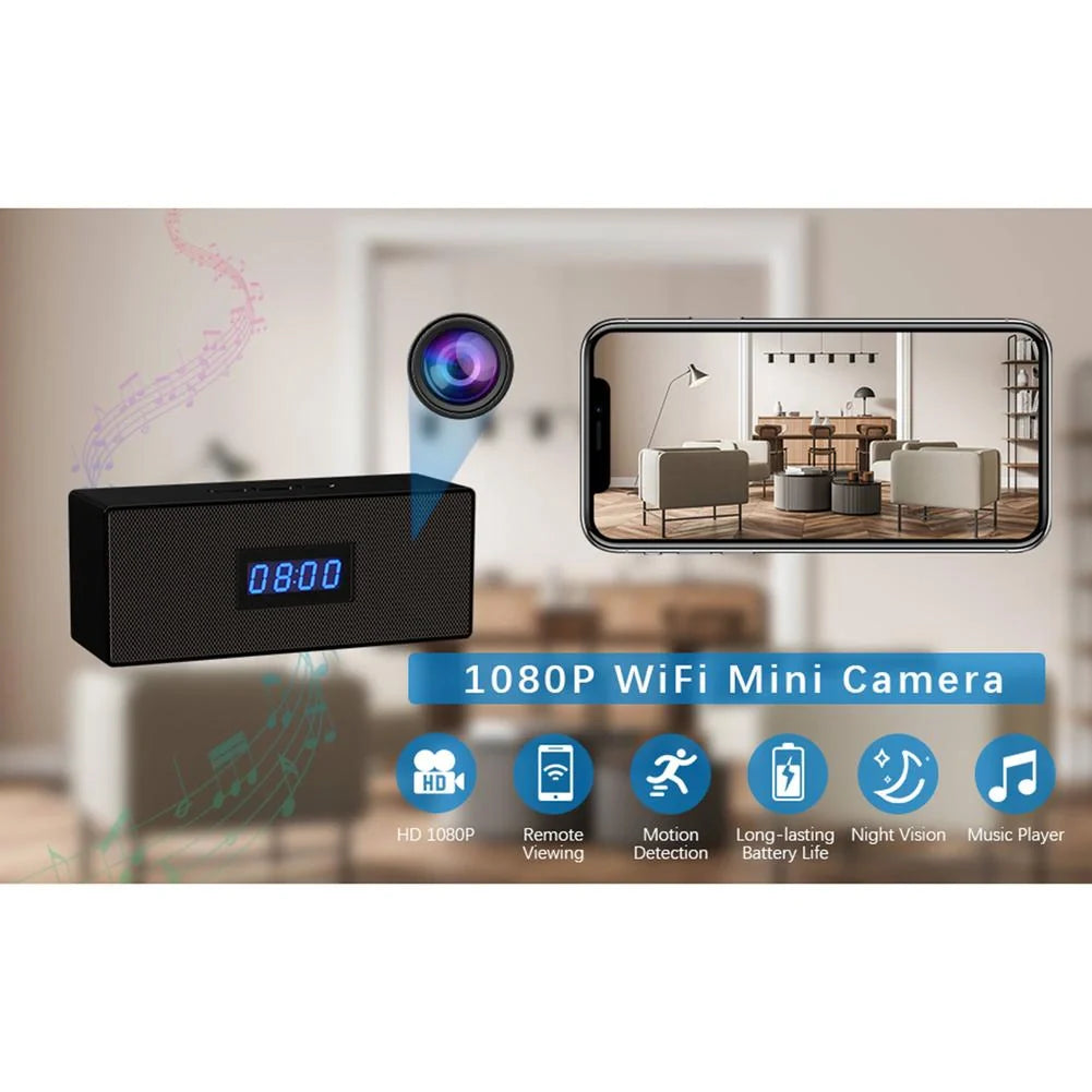 Portable Bluetooth Speakers Clock Mini Camera