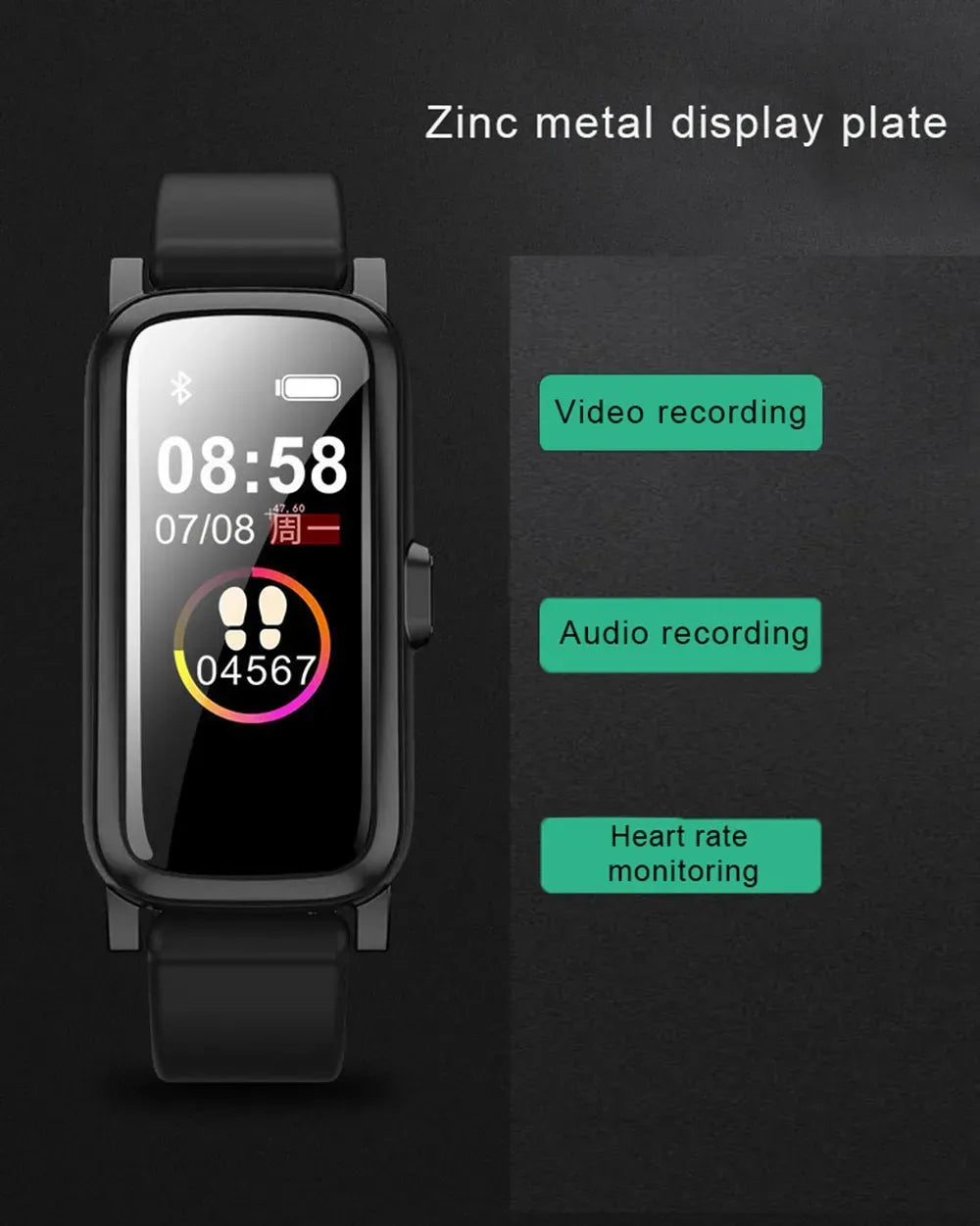 Waterproof Sport Watches Mini Camera Bracelet Build in 64GB