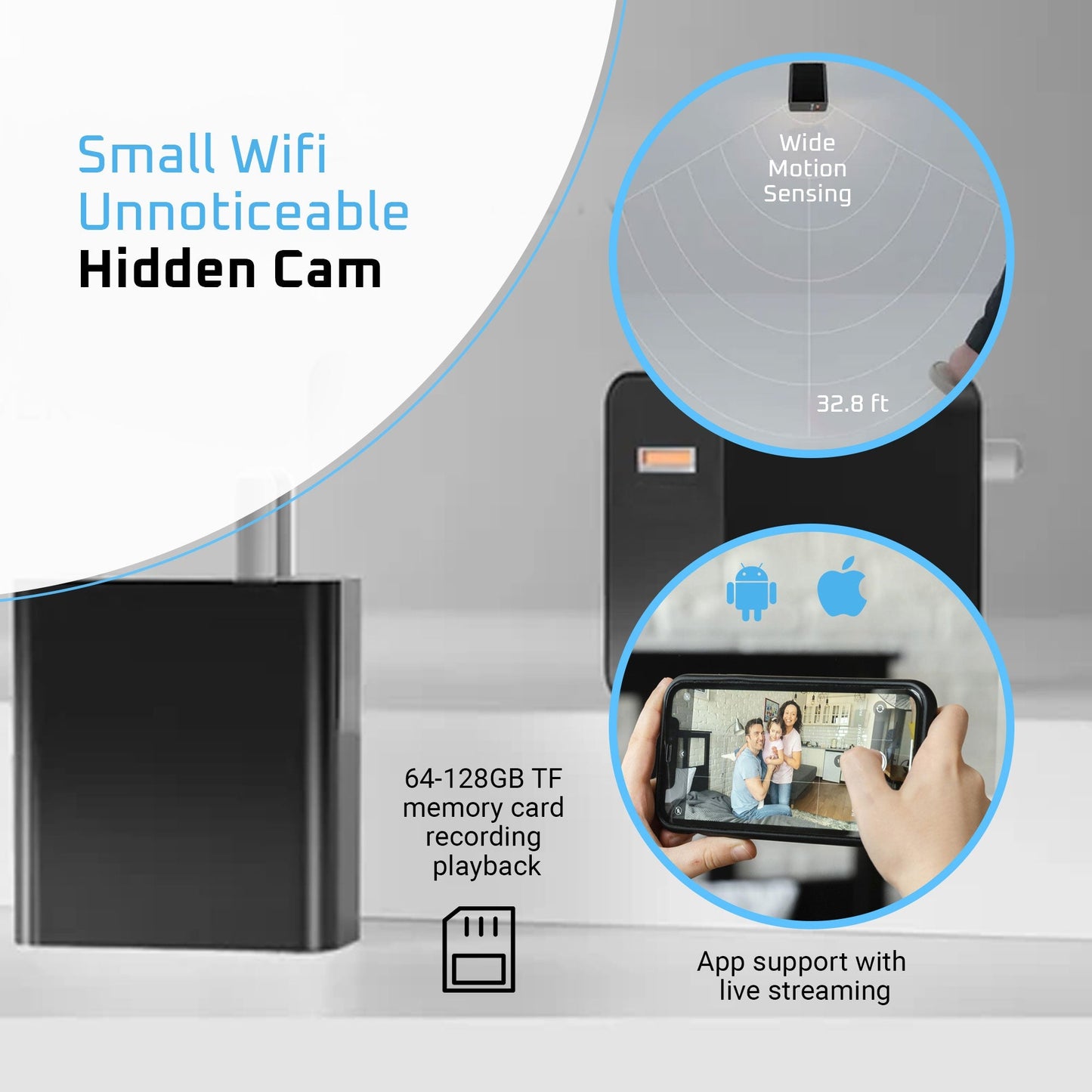 4K Spy Camera Charger | WiFi Hidden Camera QC3.0 Fast Charger