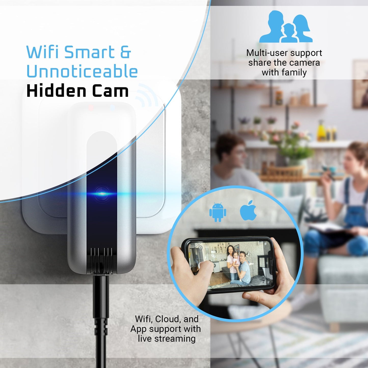 4K Spy Camera Charger | WiFi Hidden Camera