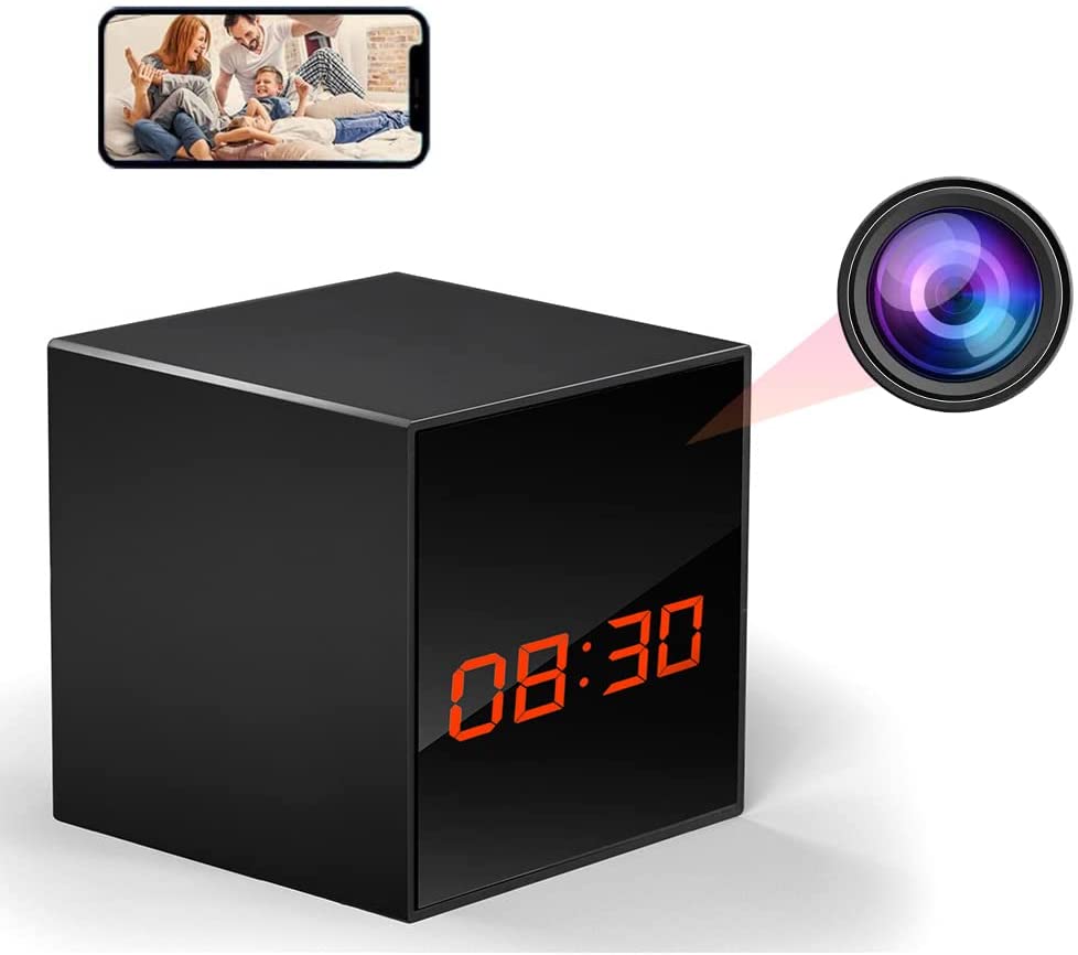 Prospys 1080P Alarm Clock Bluetooth Radio Speaker with Spy Hidden Camera