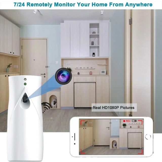 WiFi Camera Spray Dispenser Aromatherapy Bottle