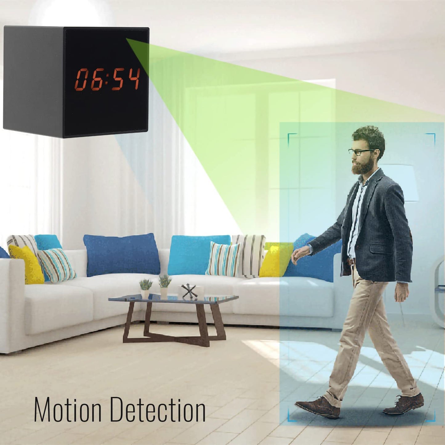 Prospys 1080P Alarm Clock Bluetooth Radio Speaker with Spy Hidden Camera