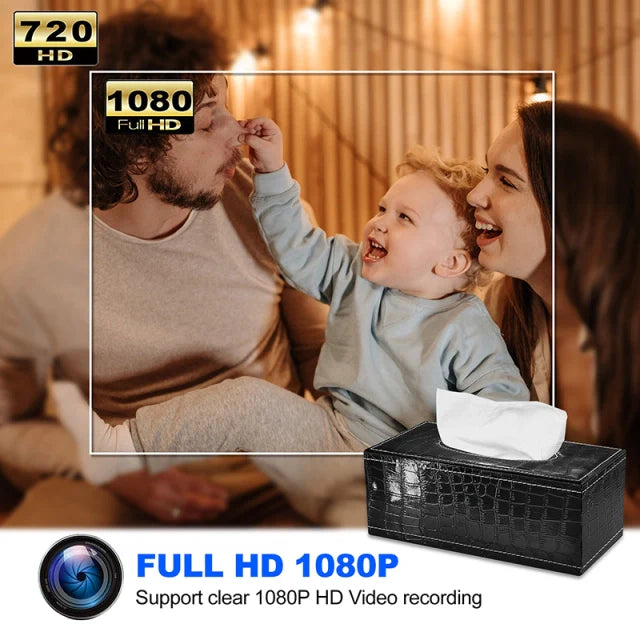 PU Leather Tissue Box Mini Camera Night Version