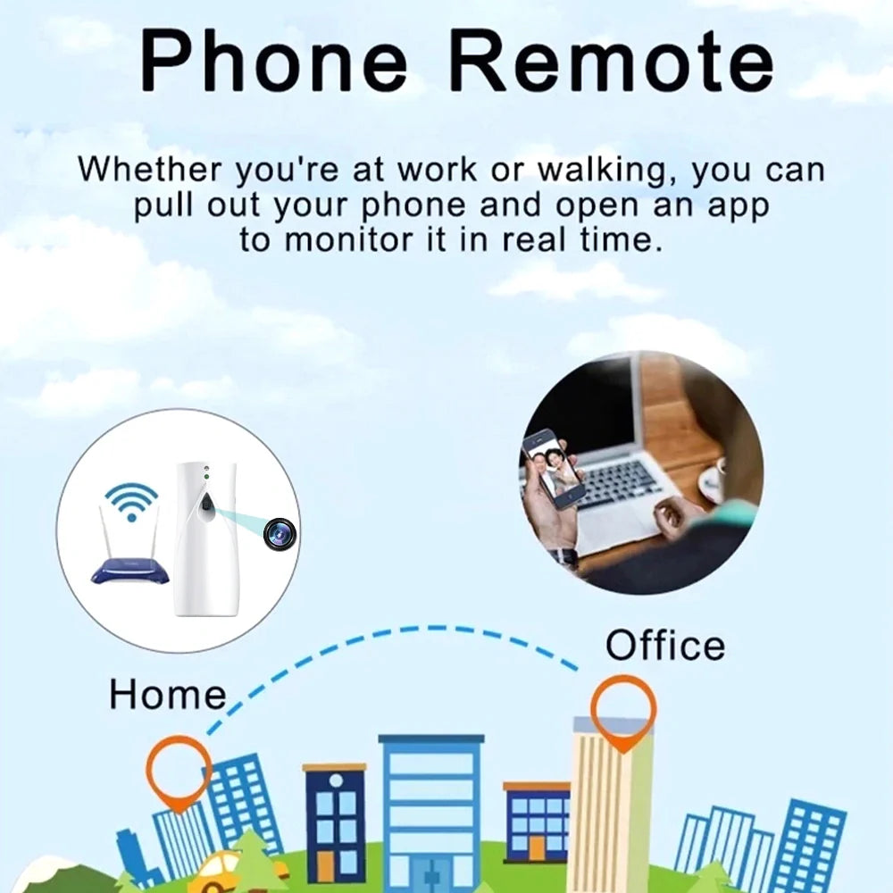 WiFi Camera Spray Dispenser Aromatherapy Bottle