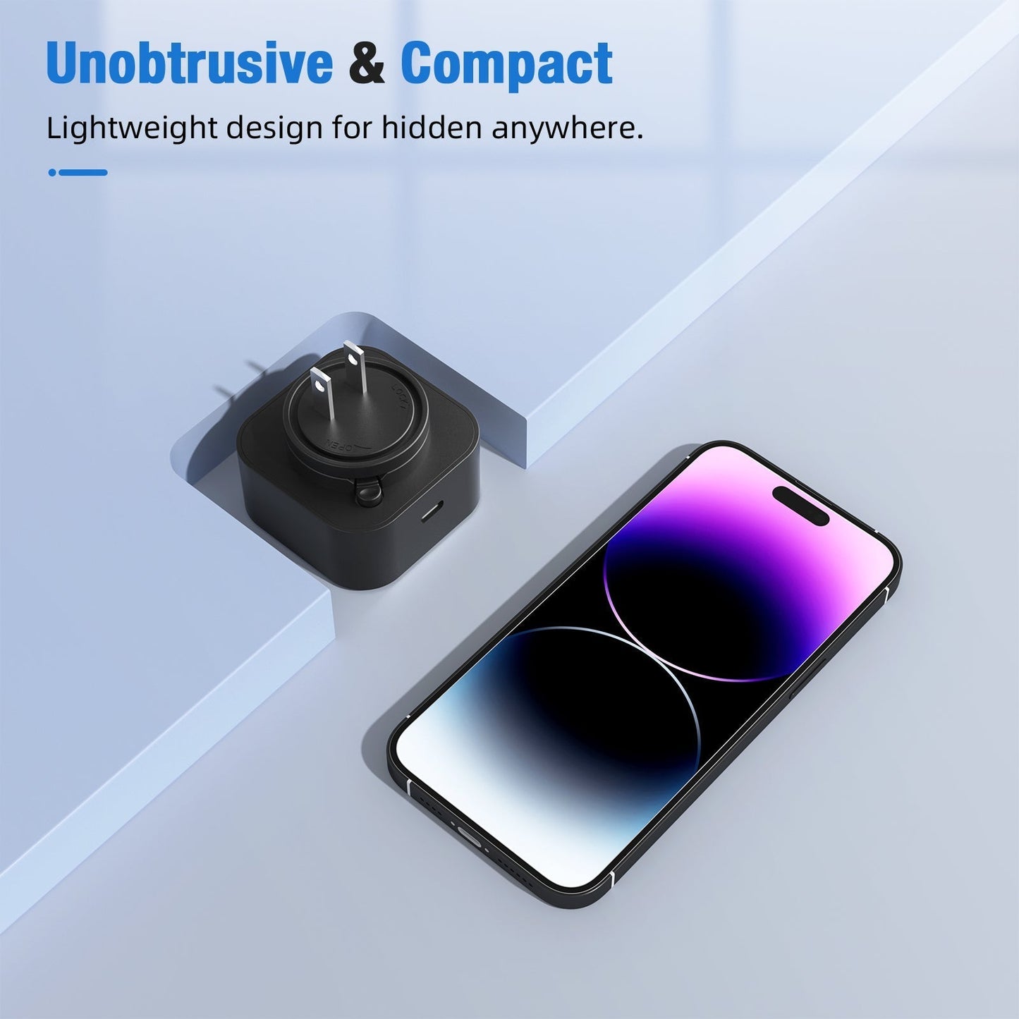 Night Vision Hidden Camera AC Adapter Type-C Phone Charging Adjustable Lens Angle Adapter