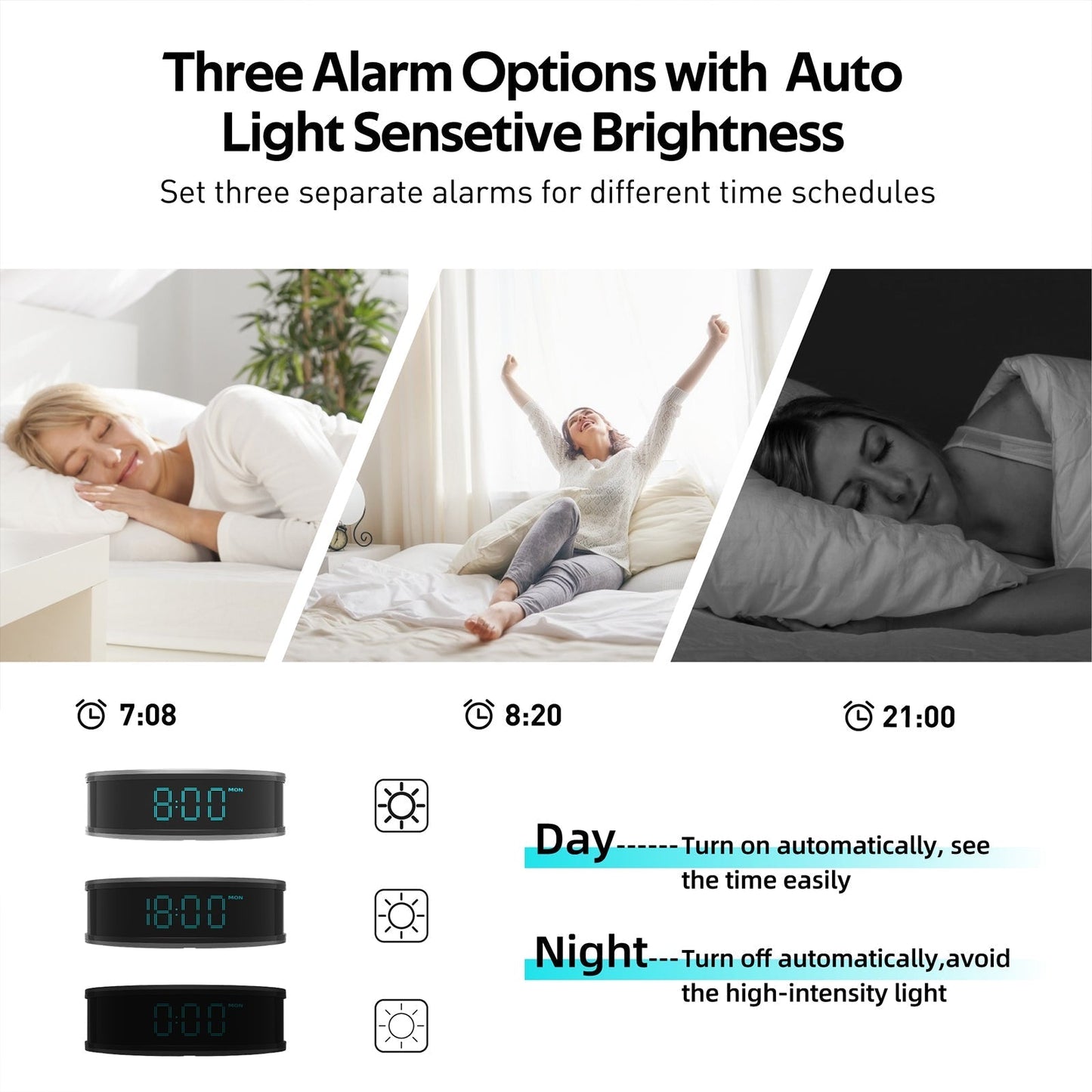 Alarm Clock + 15W Fast Wireless Charger with 1080P Spy Hidden Camera