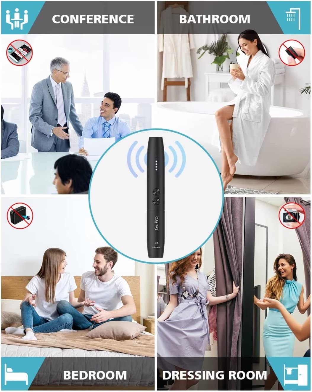 Anti Spy Detector for Wireless Audio Bug Camera, Bug Detector, Privacy Protector, 5 Levels Sensitivity