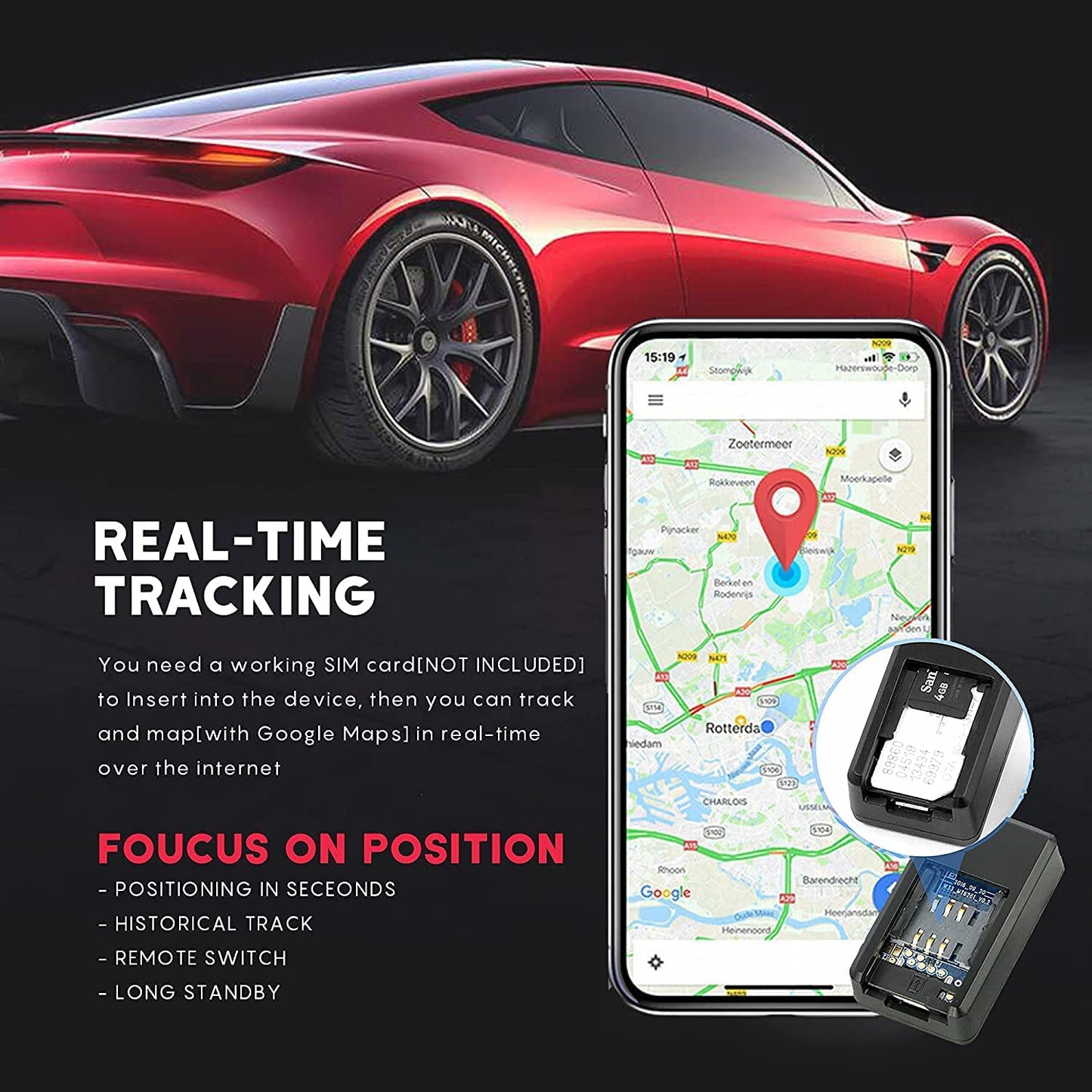 GPS Tracker for Vehicles, Mini Magnetic GPS Real time Car Locator