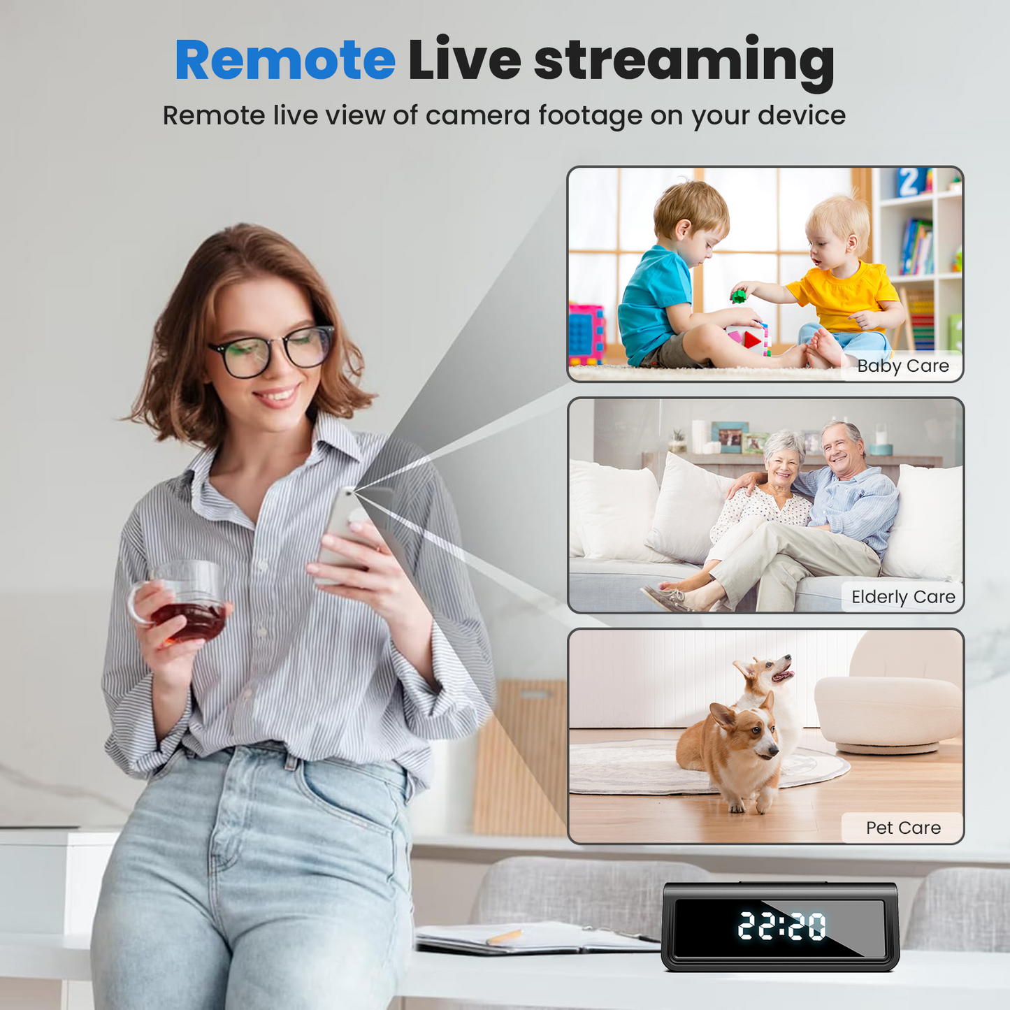Hidden Camera Clock - 4K & 1080p Clock Secret Camera With IR CUT