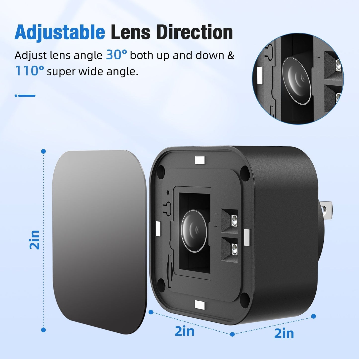 Night Vision Hidden Camera AC Adapter Type-C Phone Charging Adjustable Lens Angle Adapter