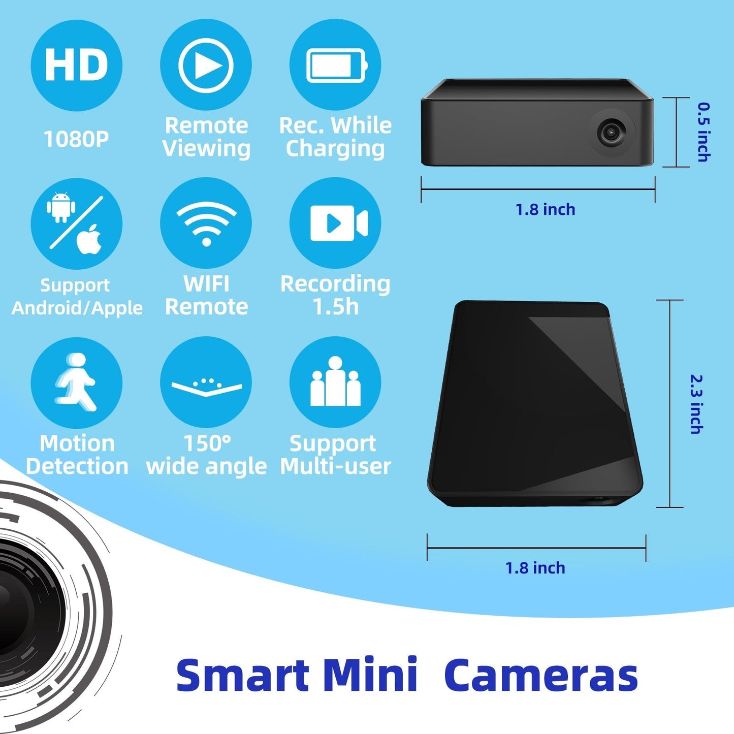 Prospys Wireless Small Home Camera with Motion Detection, Wireless APP Real Time View-M2