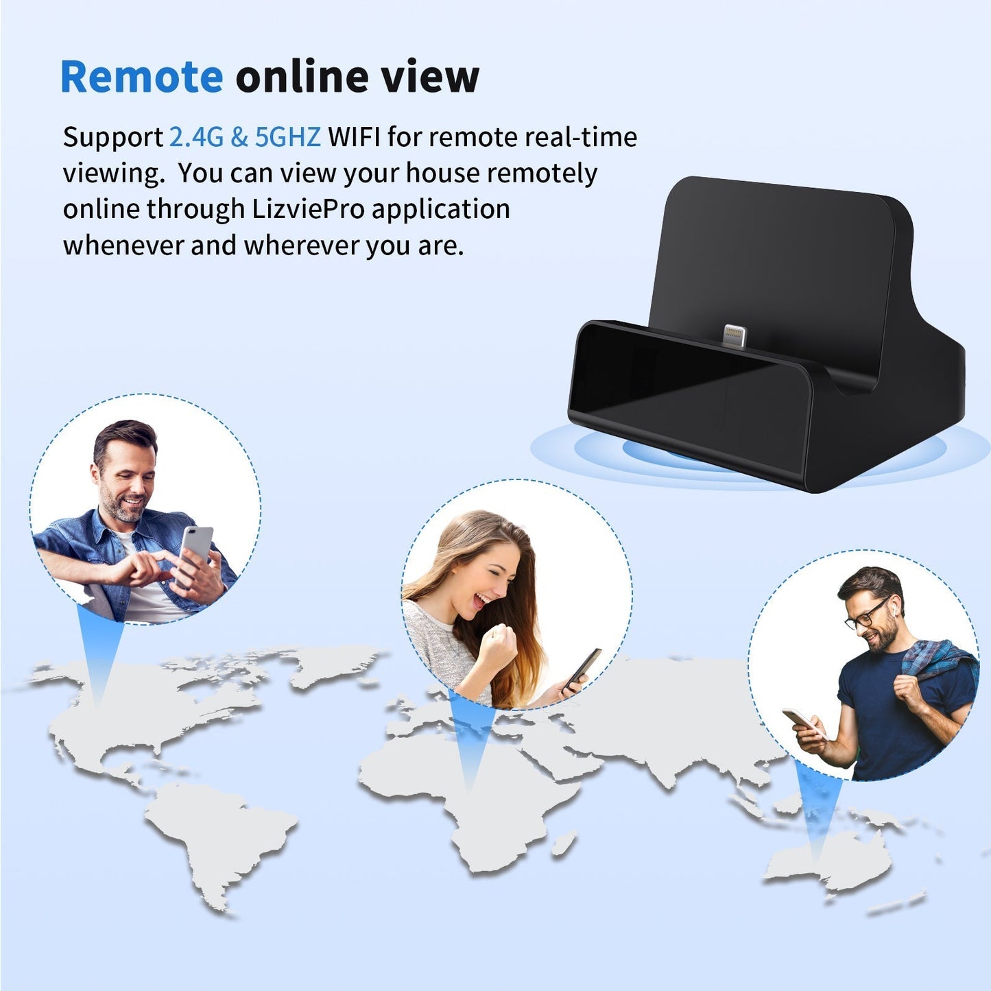 Security Camera Charger Dock True 2K Pixels with Adjustable 160° Wide-Angle Lens