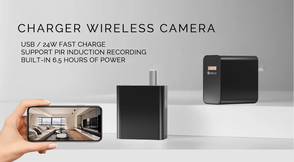 4K Spy Camera Charger | WiFi Hidden Camera QC3.0 Fast Charger