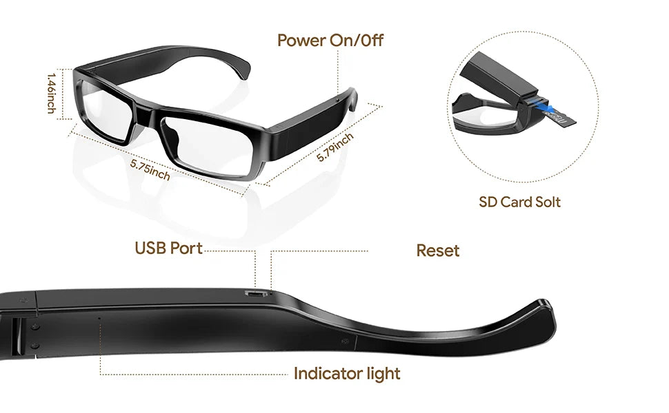 Full Frame Glasses Hidden Camera