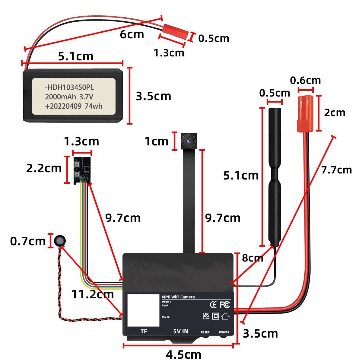 Mini DIY Surveillance WIFI Video Recording Camera Kit