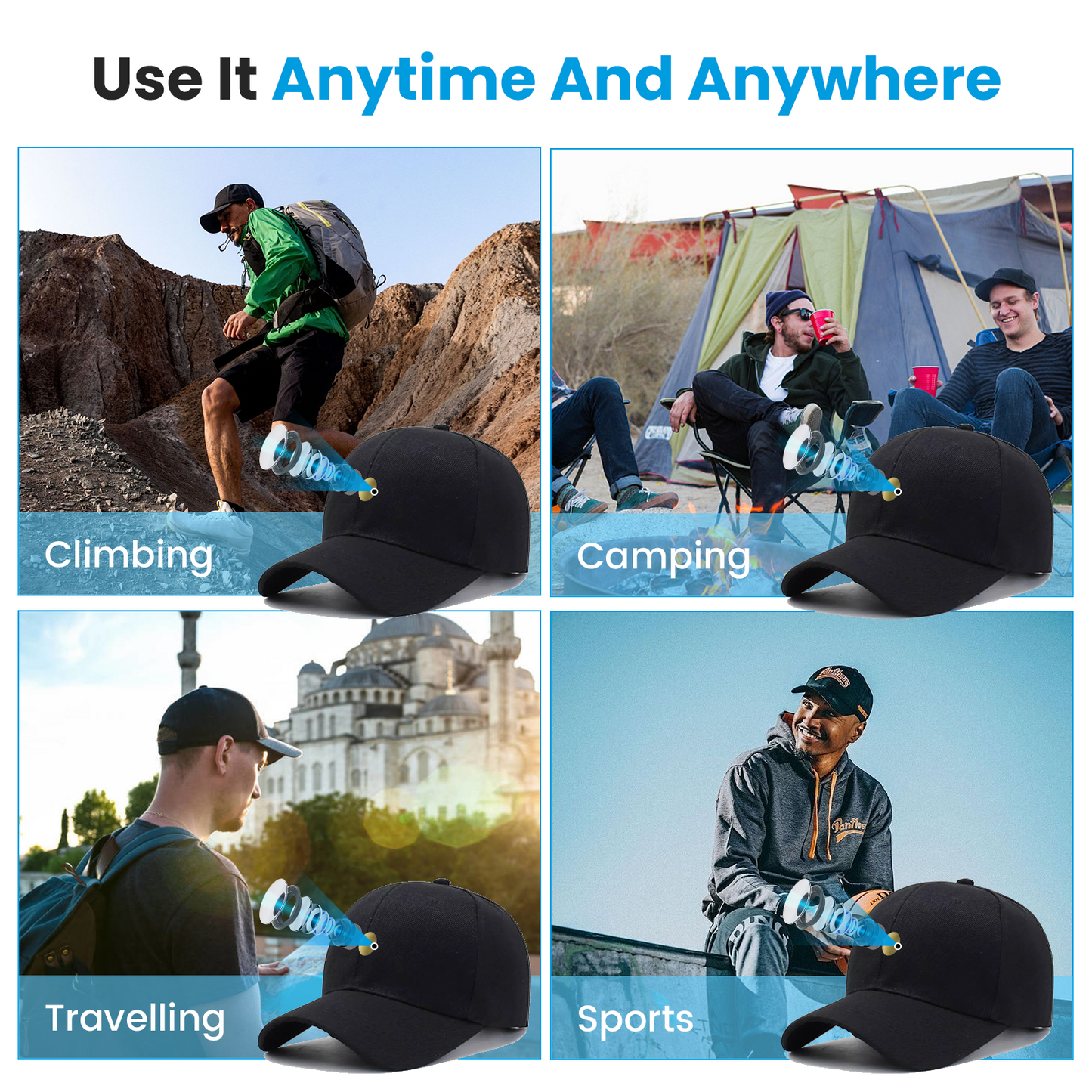 Mini WIFI Camera HD1080P Portable Hat Cam Wearable Video Recorder Action Cams