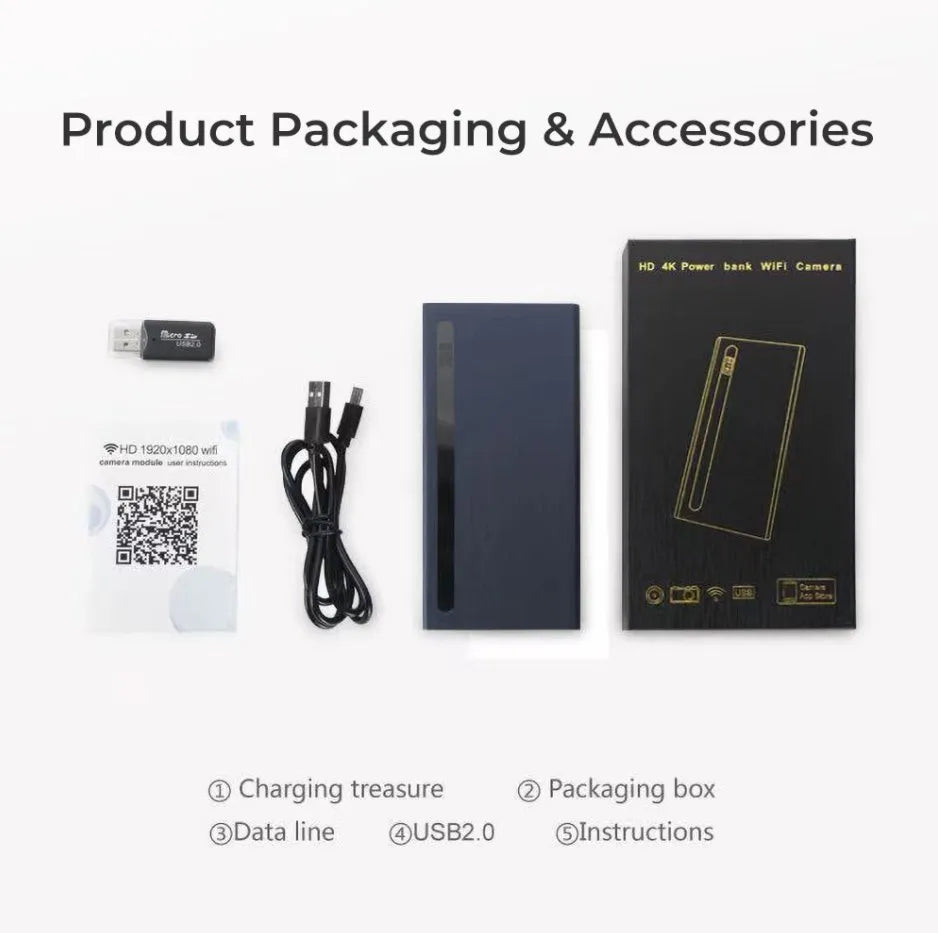 Wifi Power Bank - 4K 1080p Full HD Spy Camera Night Vision