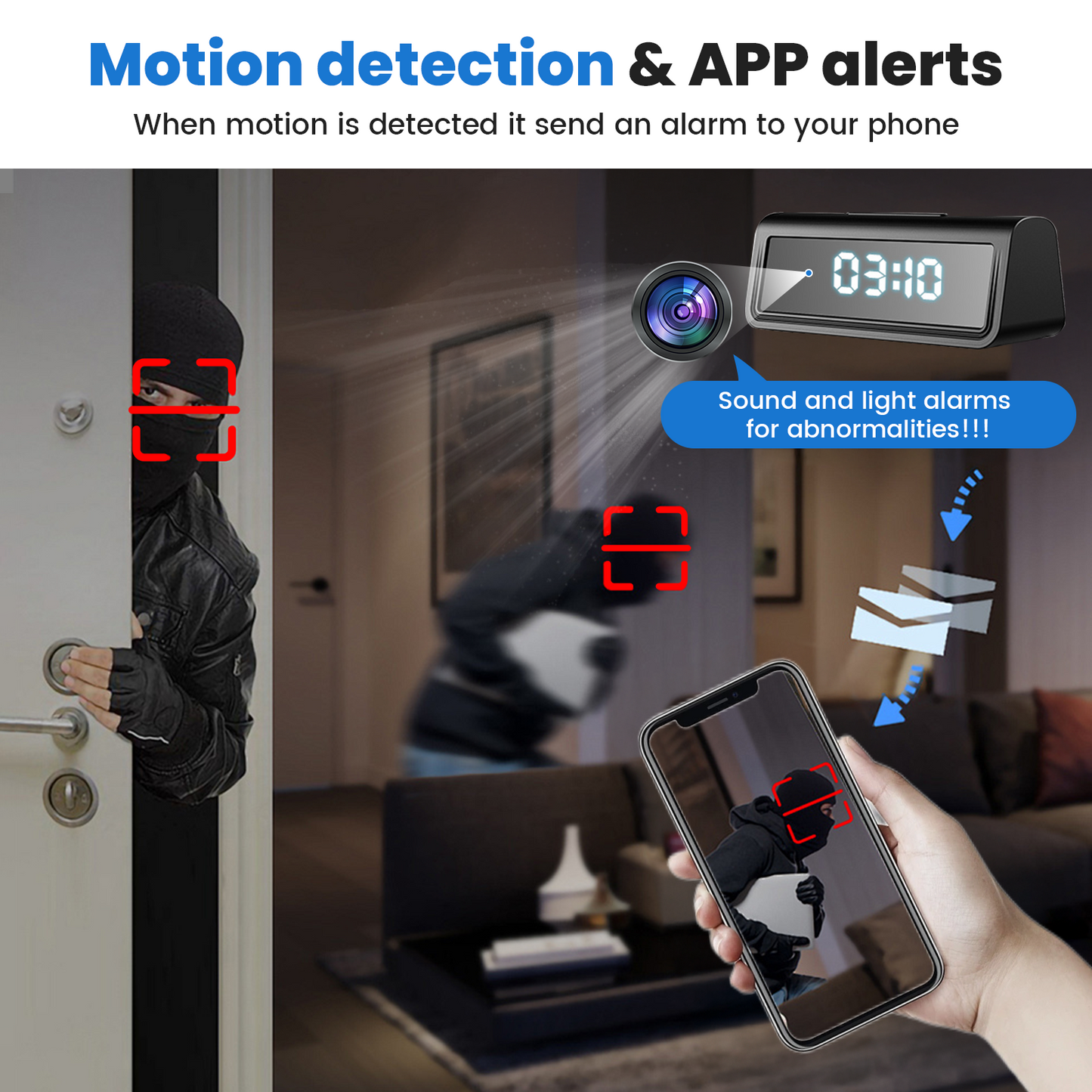 Hidden Camera Clock - 4K & 1080p Clock Secret Camera With IR CUT