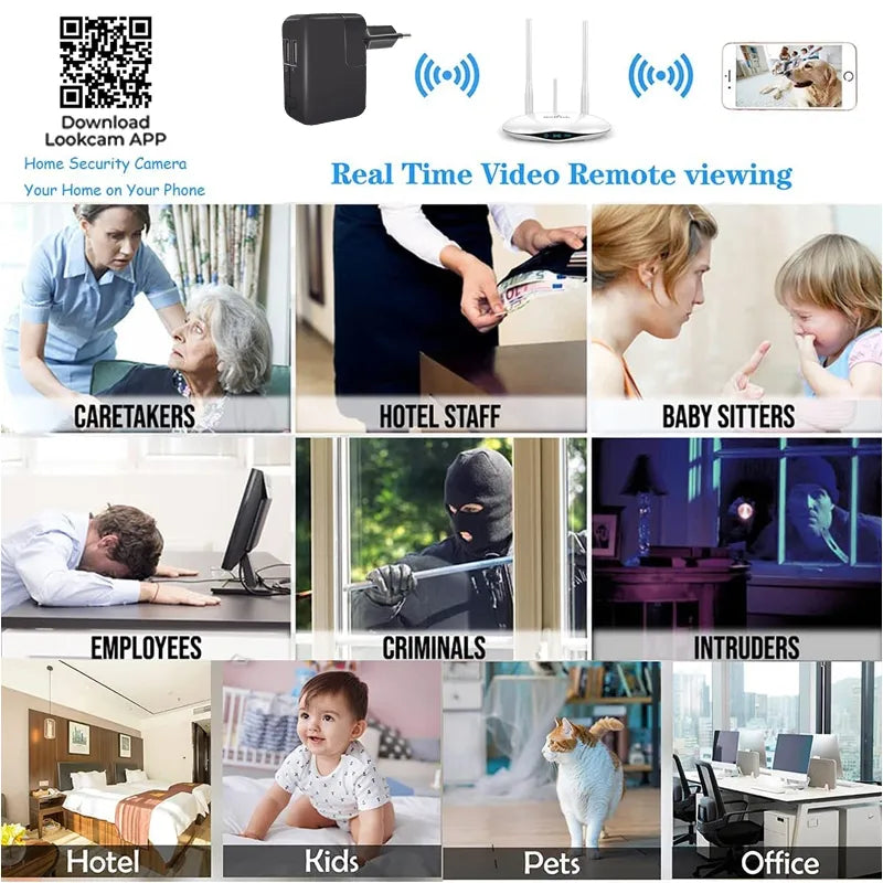 4K/1080P HD WiFi Charger Spy Camera Mini Hidden Camera