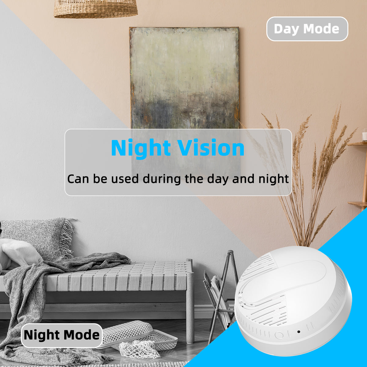 Wall Smoke Detector Spy Camera - HD WiFi Enabled Night Vision