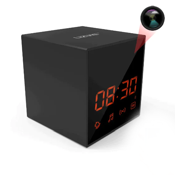 Prospys 1080P Alarm Clock Bluetooth Radio Speaker with Spy Hidden Camera