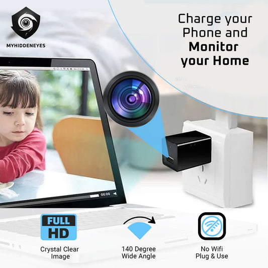 1080P Spy Camera USB Charger No WiFi Camera with 64GB TF cards