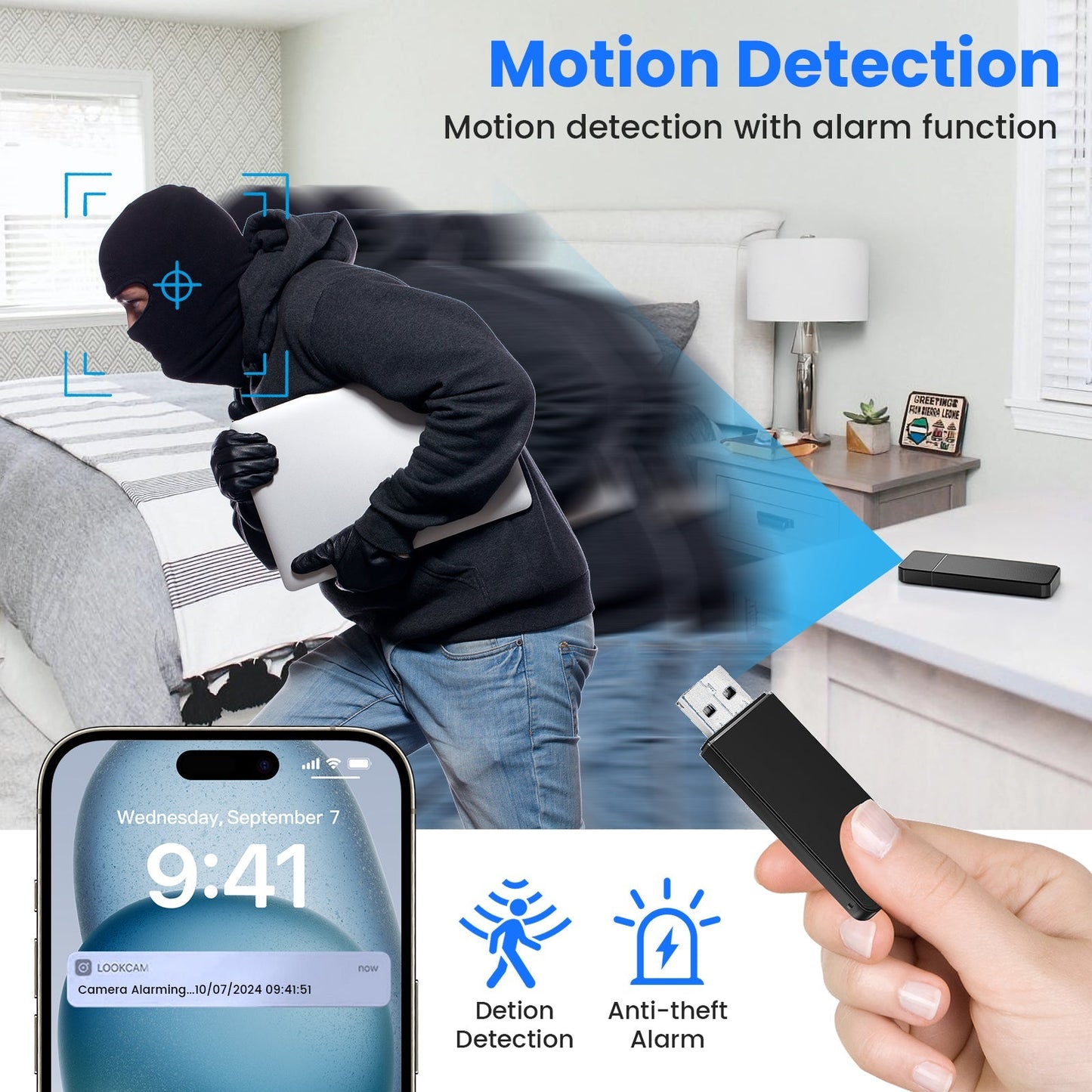 USB Flash Drive Camera with 64GB MicroSD Card