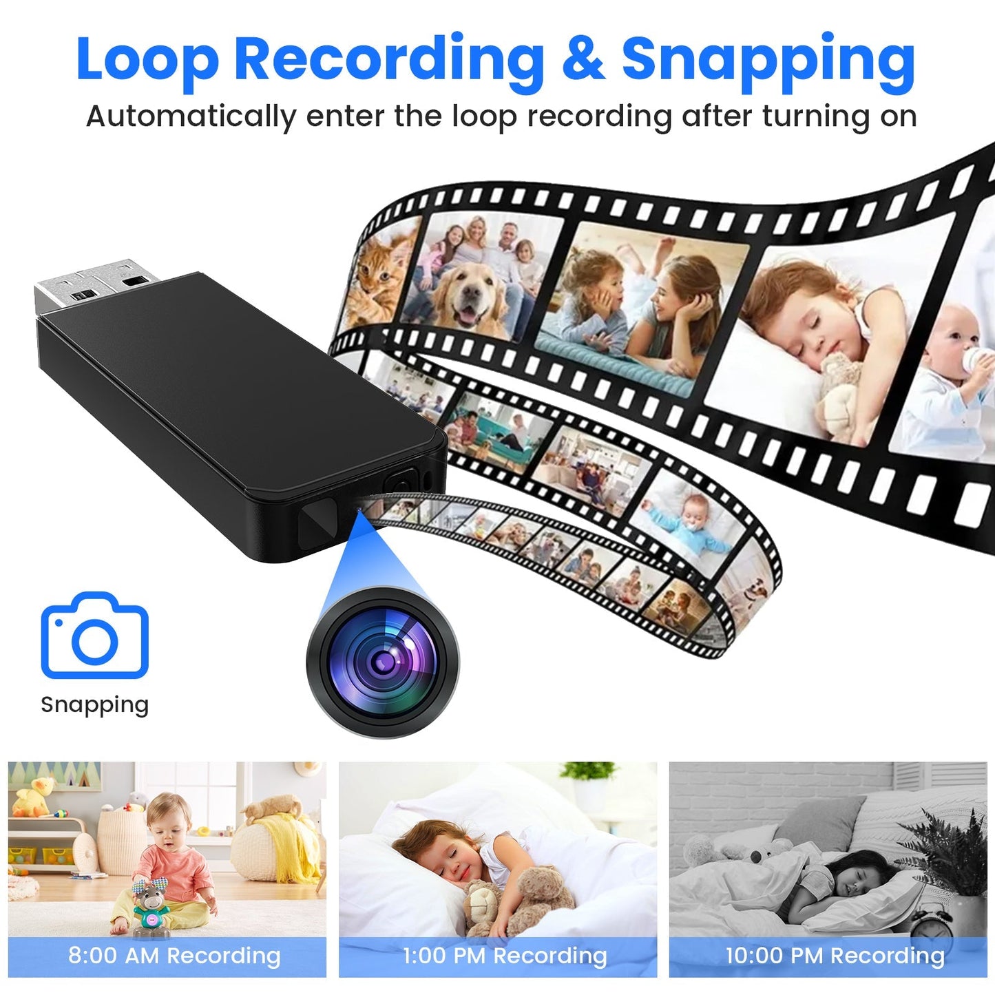 USB Flash Drive Camera with 64GB MicroSD Card
