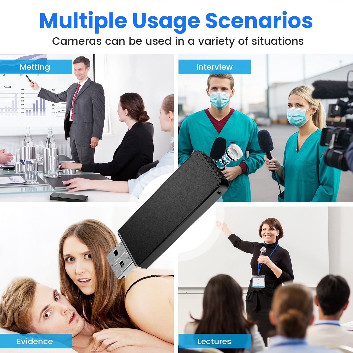 USB Flash Drive Camera with 64GB MicroSD Card