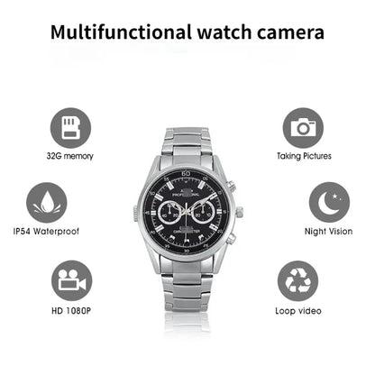 Matel Spy Watch Camera 1080P HD Mini Camera Portable Watch