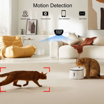 4K HD WiFi Mini Camera Clock | Wireless Charging