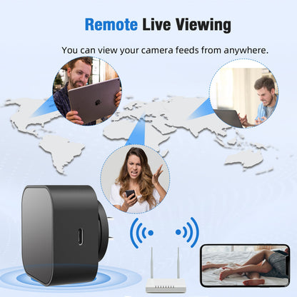 Night Vision Hidden Camera AC Adapter Type-C Phone Charging Adjustable Lens Angle Adapter