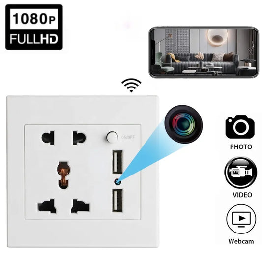HD 1080P Wall Plug Socket Camera Wifi Home Security Surveillance Video Audio Recording