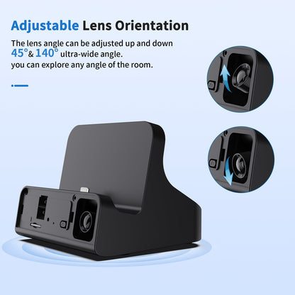 Security Camera Charger Dock True 2K Pixels with Adjustable 160° Wide-Angle Lens