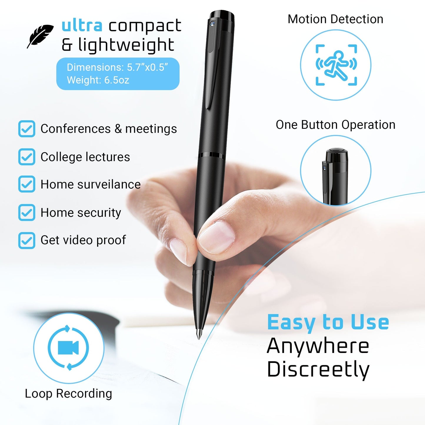 Pen Camera  with 64GB TF Cards