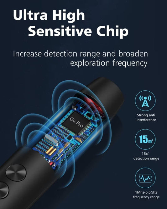 Anti Spy Detector for Wireless Audio Bug Camera, Bug Detector, Privacy Protector, 5 Levels Sensitivity