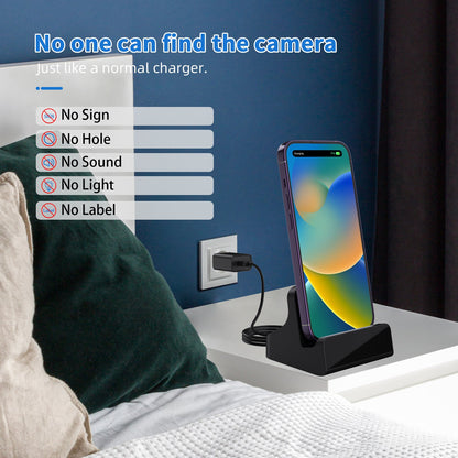 Security Camera Charger Dock True 2K Pixels with Adjustable 160° Wide-Angle Lens