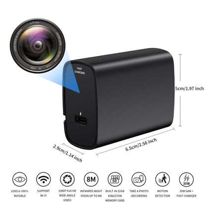 Fast Charger with 1080P Spy Hidden Camera