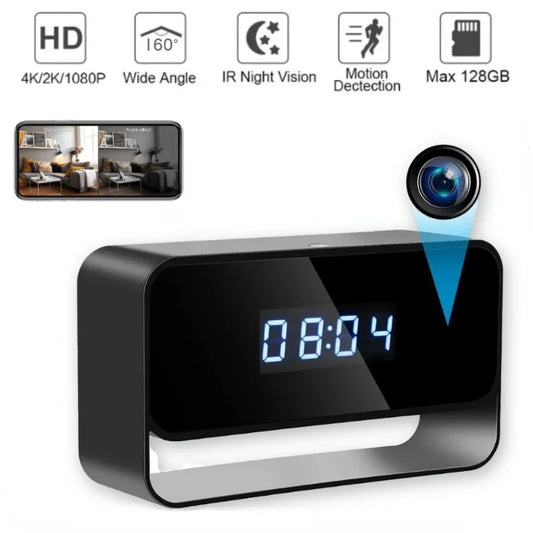 Metal Case 4K/1080P Full HD Mini WiFi Camera Wireless Clock Camera Night Vision with Motion Detection