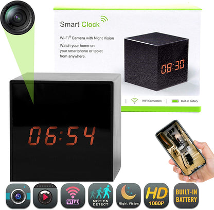 Prospys 1080P Alarm Clock Bluetooth Radio Speaker with Spy Hidden Camera